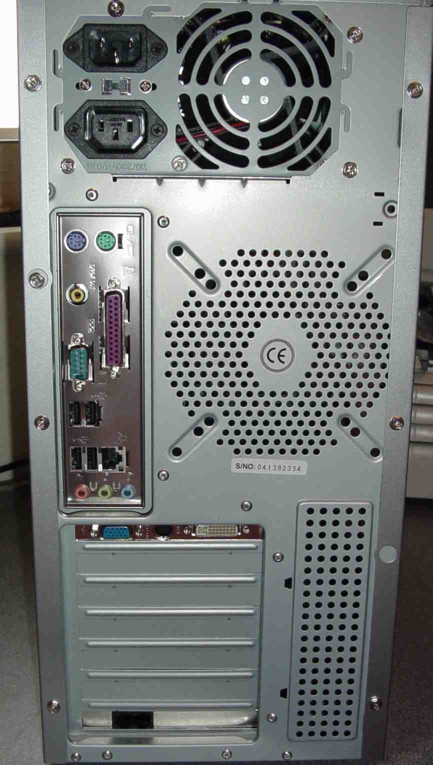 Rear of case showing ports